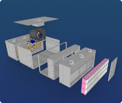 Two stage evaporative units